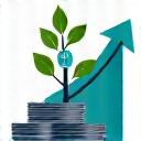 Icono de inversión: gráfico de crecimiento de capital