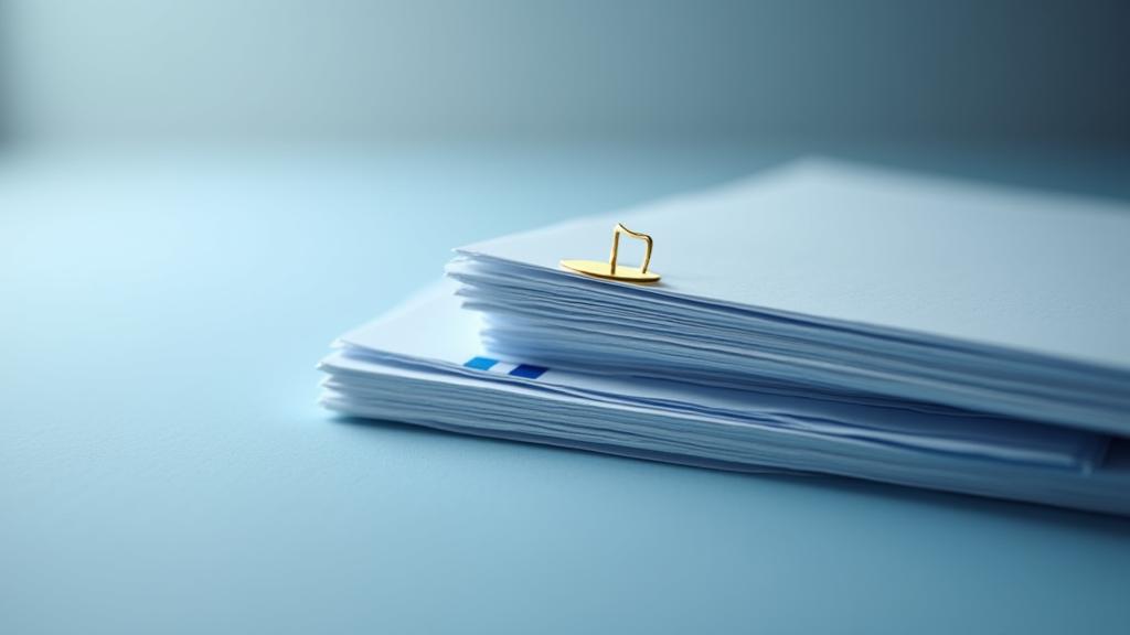 Representación visual de un documento legal con un sello de aprobación.